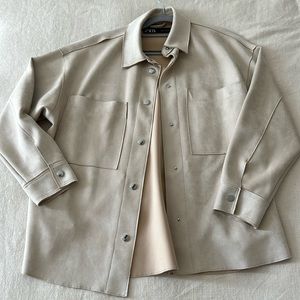 Zara Cream Faux Suede Shacket